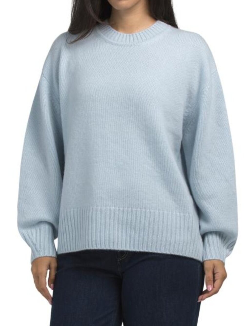 JASON WU Cashmere Long Sleeve Relaxed Pull Over Crew Neck Sweater